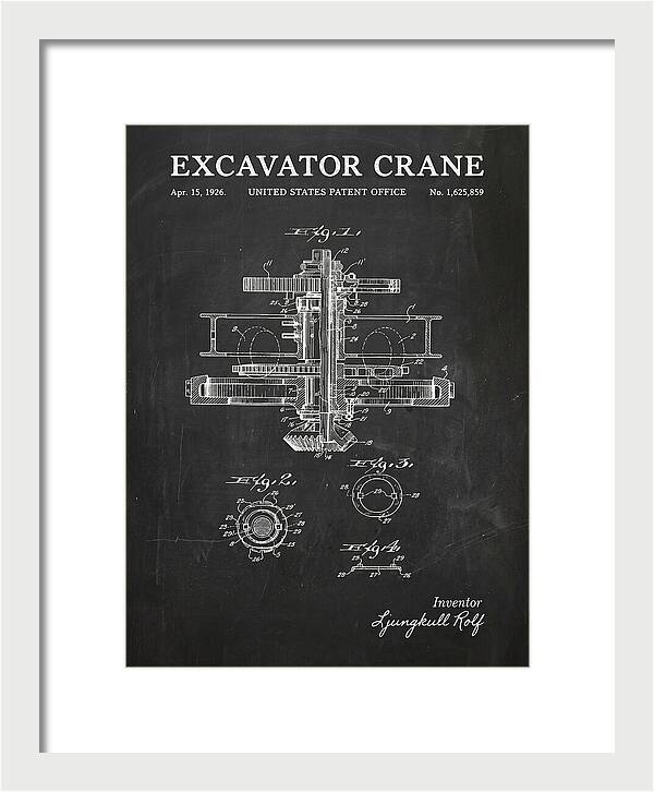 Excavator Crane Chalkboard Patent Us1625859a