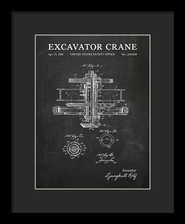Excavator Crane Chalkboard Patent Us1625859a