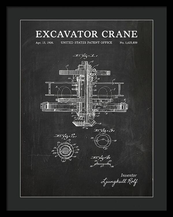 Excavator Crane Chalkboard Patent Us1625859a