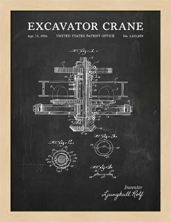Excavator Crane Chalkboard Patent Us1625859a
