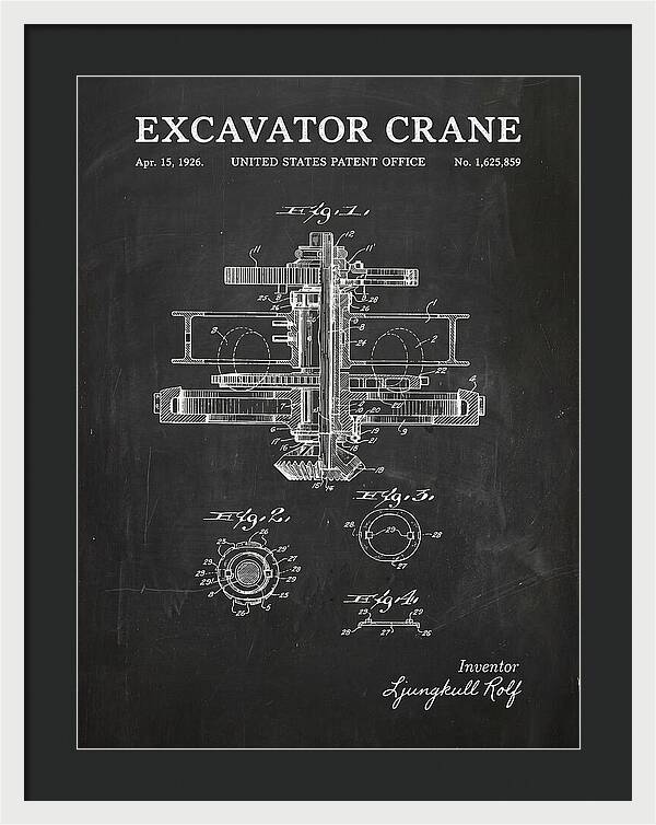 Excavator Crane Chalkboard Patent Us1625859a