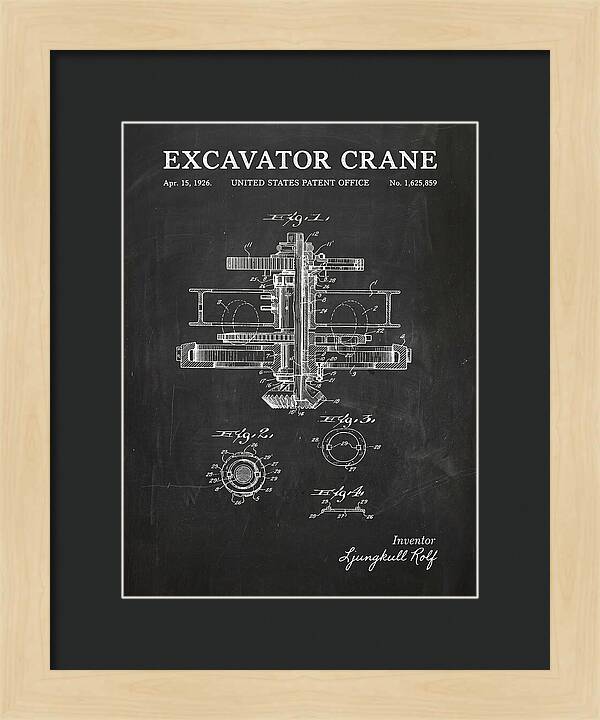 Excavator Crane Chalkboard Patent Us1625859a