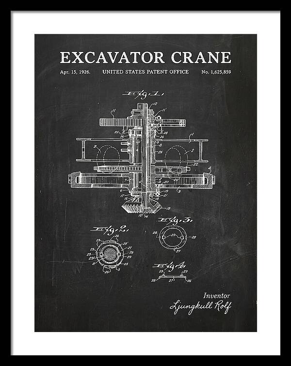 Excavator Crane Chalkboard Patent Us1625859a