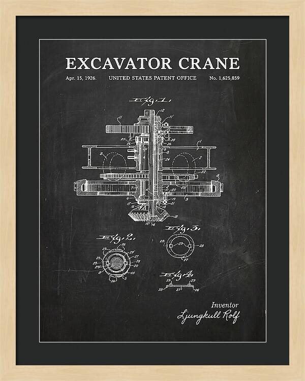 Excavator Crane Chalkboard Patent Us1625859a