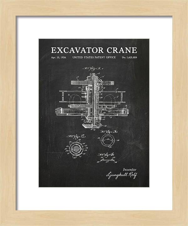 Excavator Crane Chalkboard Patent Us1625859a