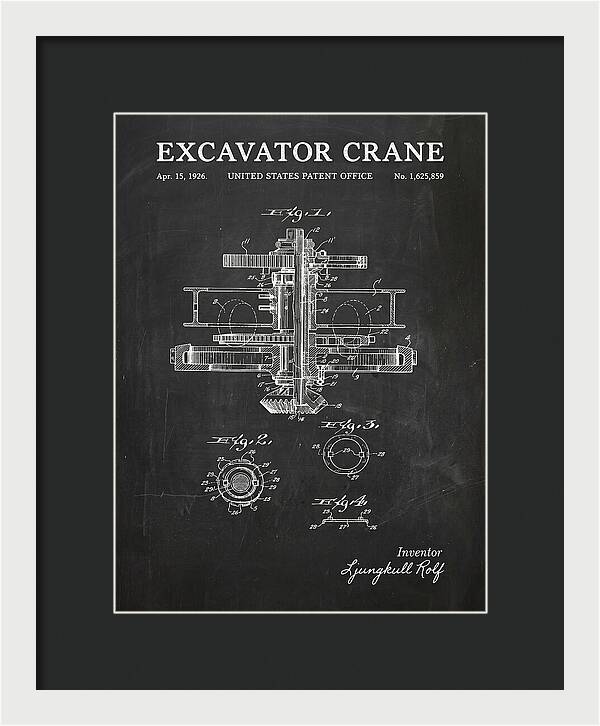 Excavator Crane Chalkboard Patent Us1625859a