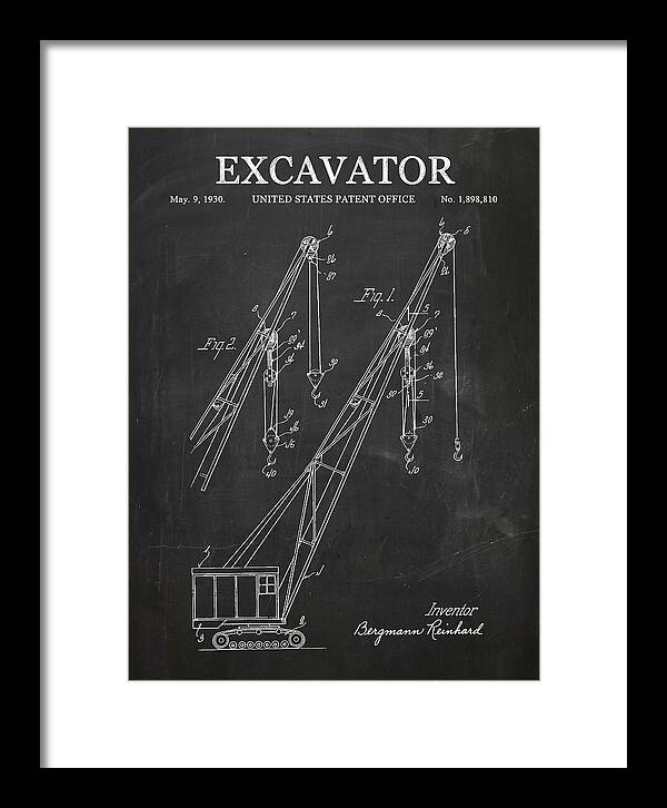 Excavator Crane Chalkboard Patent Us1898810a