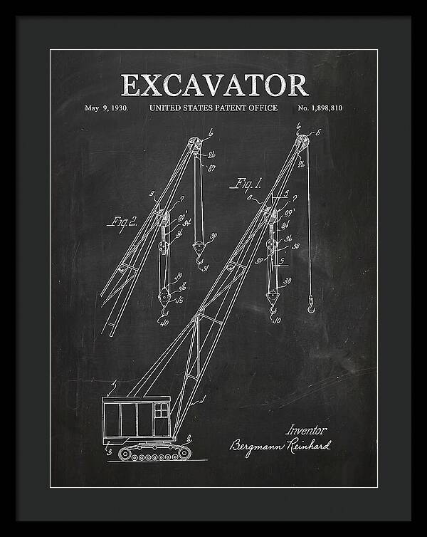 Excavator Crane Chalkboard Patent Us1898810a