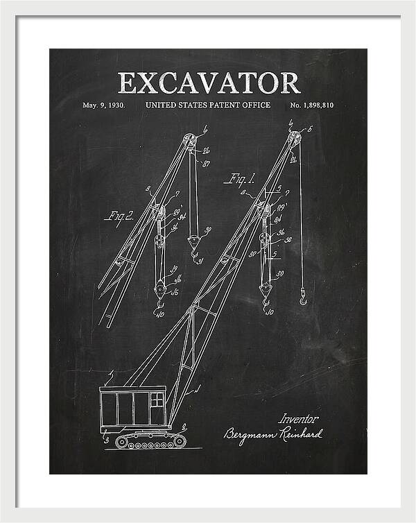 Excavator Crane Chalkboard Patent Us1898810a