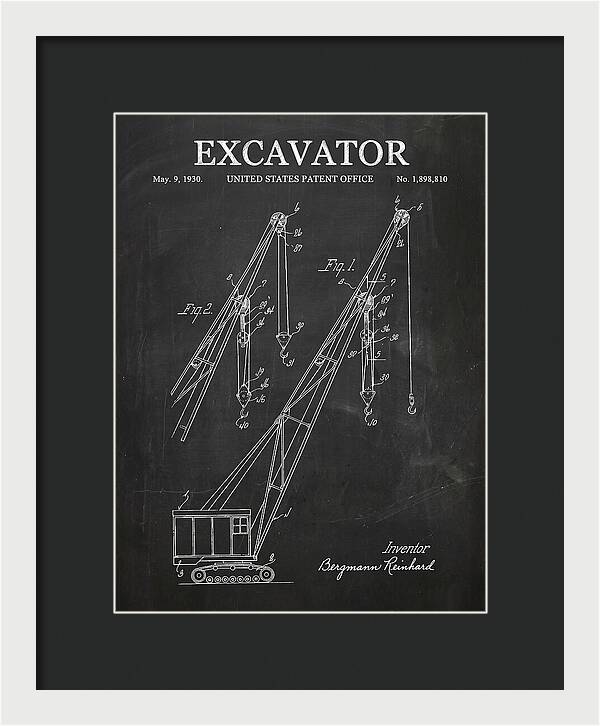 Excavator Crane Chalkboard Patent Us1898810a