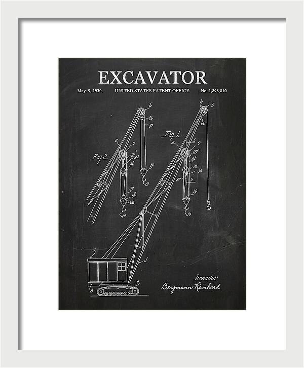Excavator Crane Chalkboard Patent Us1898810a