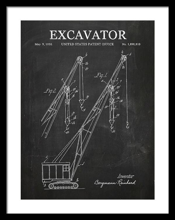 Excavator Crane Chalkboard Patent Us1898810a