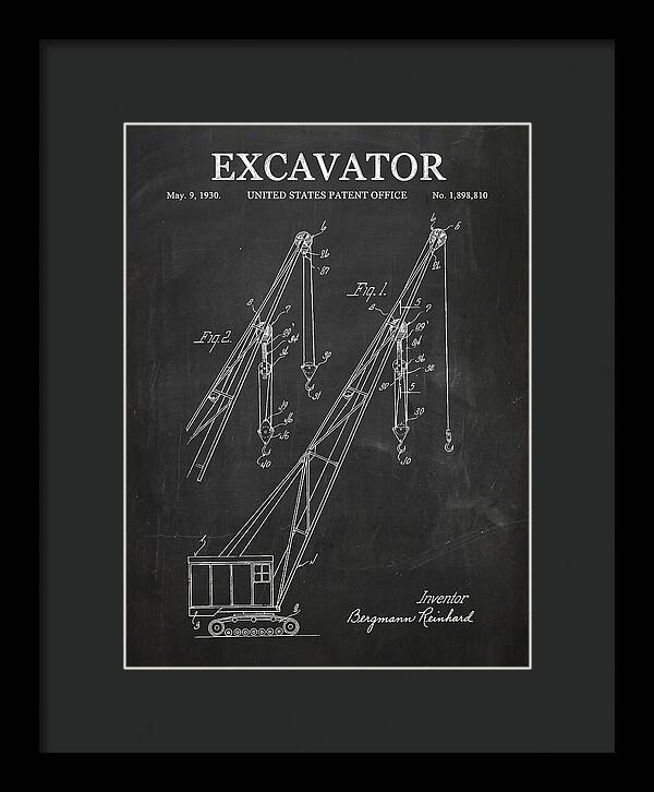 Excavator Crane Chalkboard Patent Us1898810a