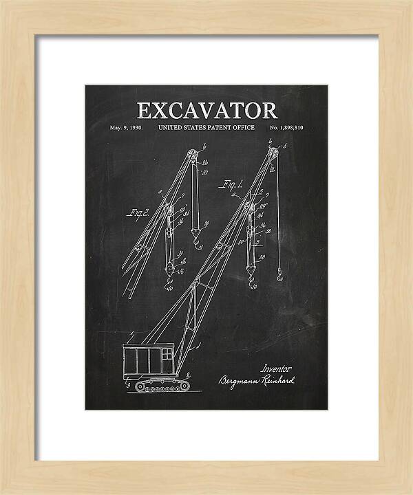 Excavator Crane Chalkboard Patent Us1898810a