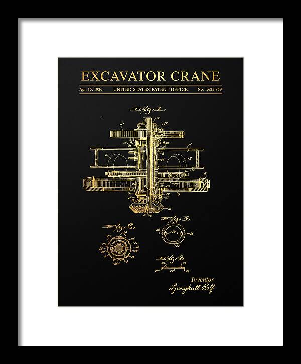 Excavator Crane Gold Patent Us1625859a