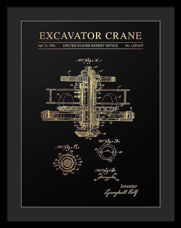 Excavator Crane Gold Patent Us1625859a