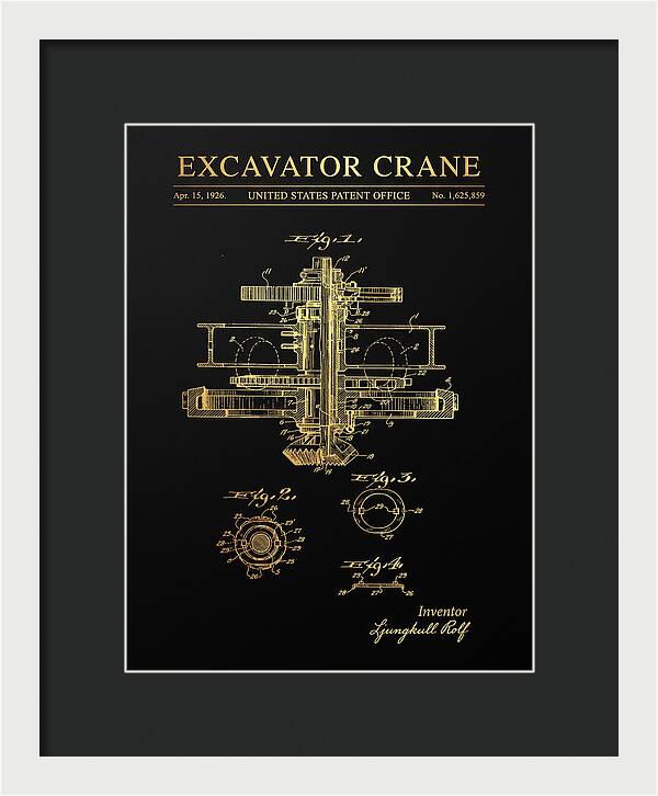 Excavator Crane Gold Patent Us1625859a