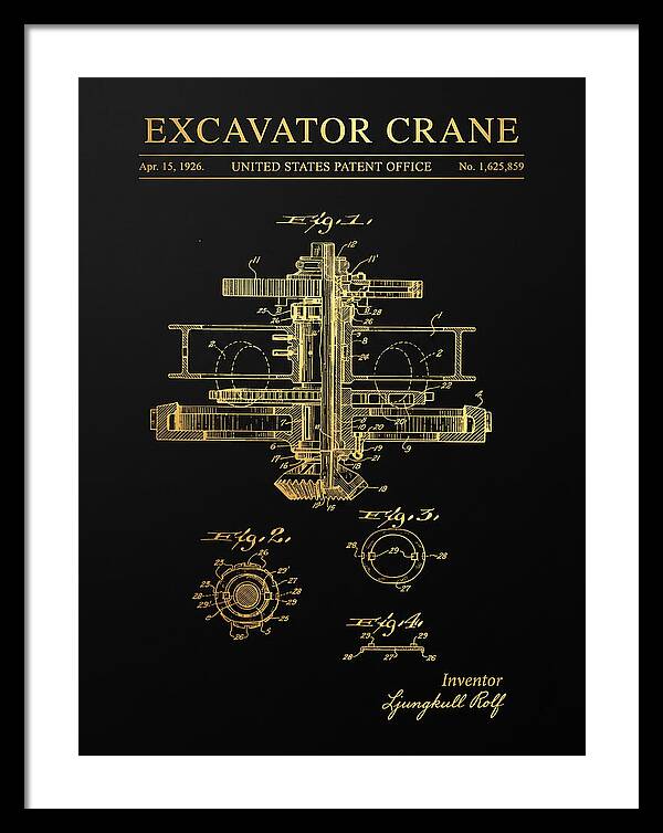Excavator Crane Gold Patent Us1625859a