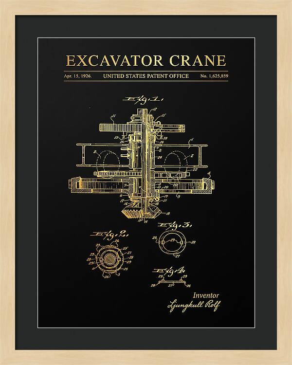 Excavator Crane Gold Patent Us1625859a
