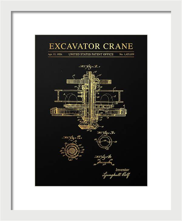Excavator Crane Gold Patent Us1625859a