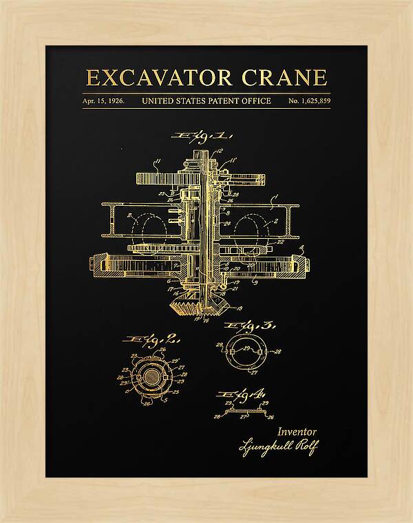 Excavator Crane Gold Patent Us1625859a