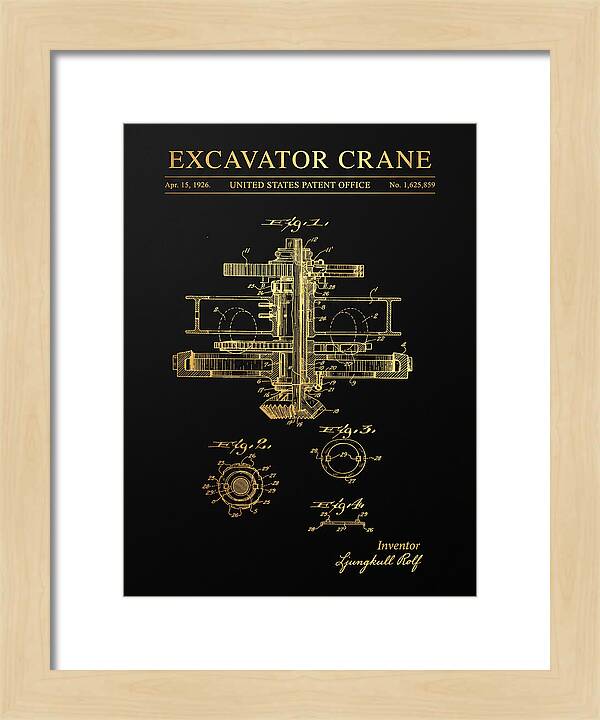 Excavator Crane Gold Patent Us1625859a