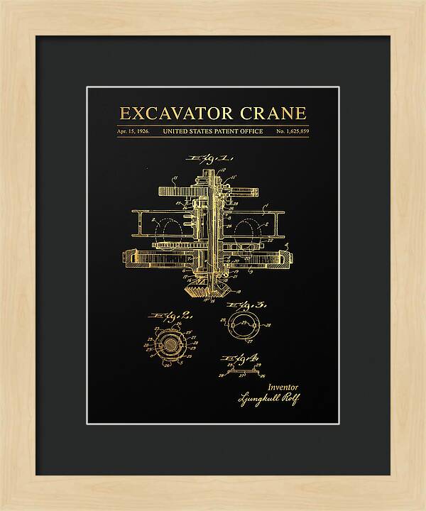 Excavator Crane Gold Patent Us1625859a