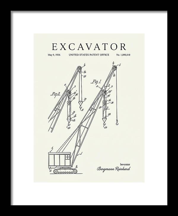 Excavator Crane Minimalist Patent Us1898810a