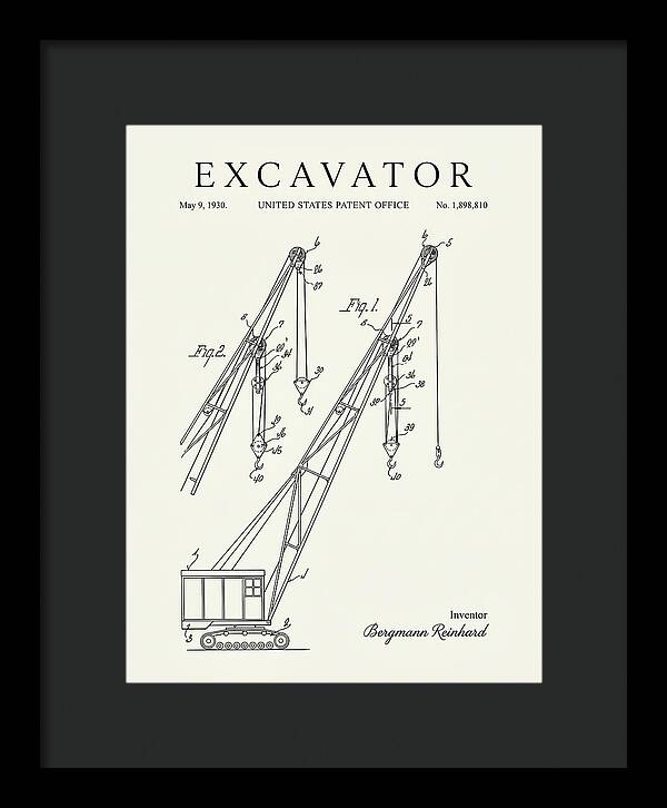 Excavator Crane Minimalist Patent Us1898810a