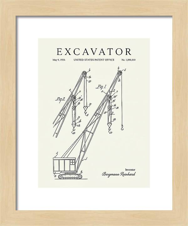 Excavator Crane Minimalist Patent Us1898810a