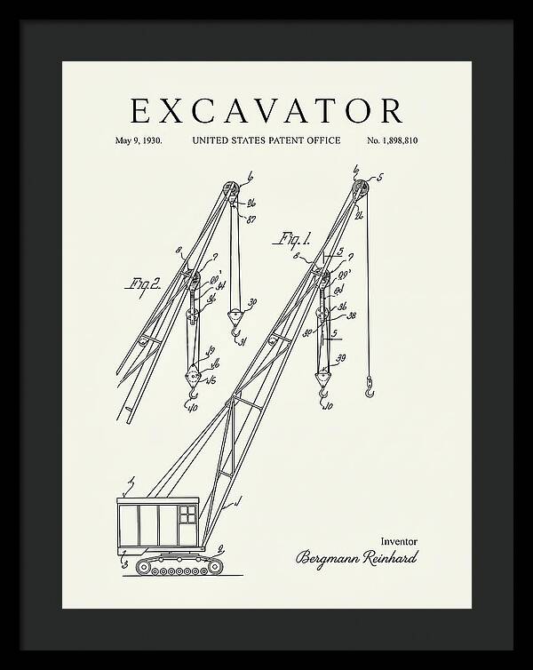 Excavator Crane Minimalist Patent Us1898810a