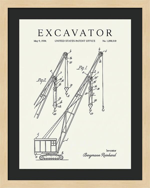 Excavator Crane Minimalist Patent Us1898810a