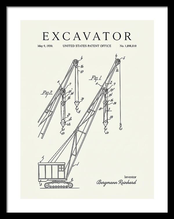 Excavator Crane Minimalist Patent Us1898810a