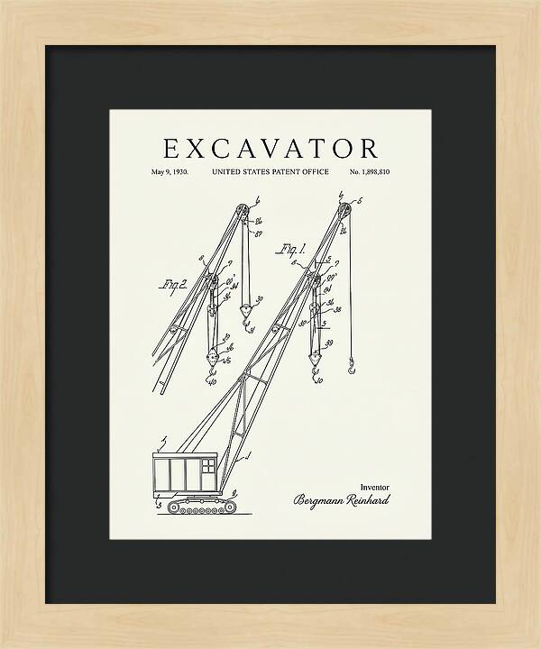 Excavator Crane Minimalist Patent Us1898810a