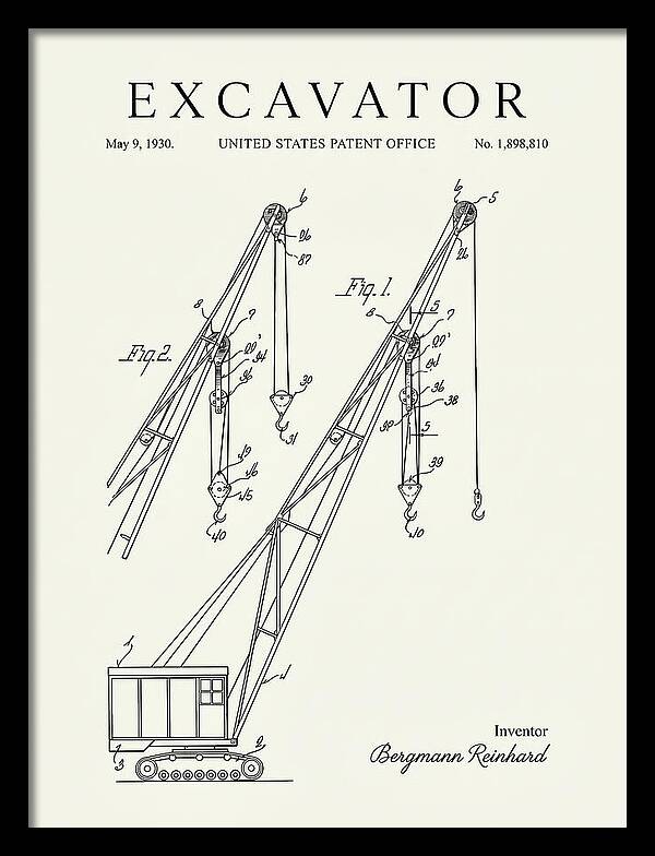 Excavator Crane Minimalist Patent Us1898810a