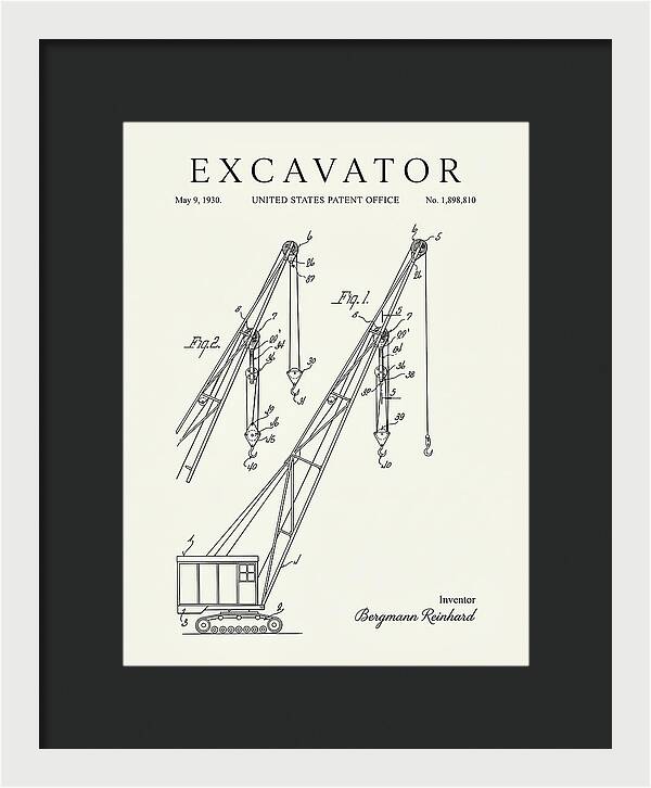 Excavator Crane Minimalist Patent Us1898810a