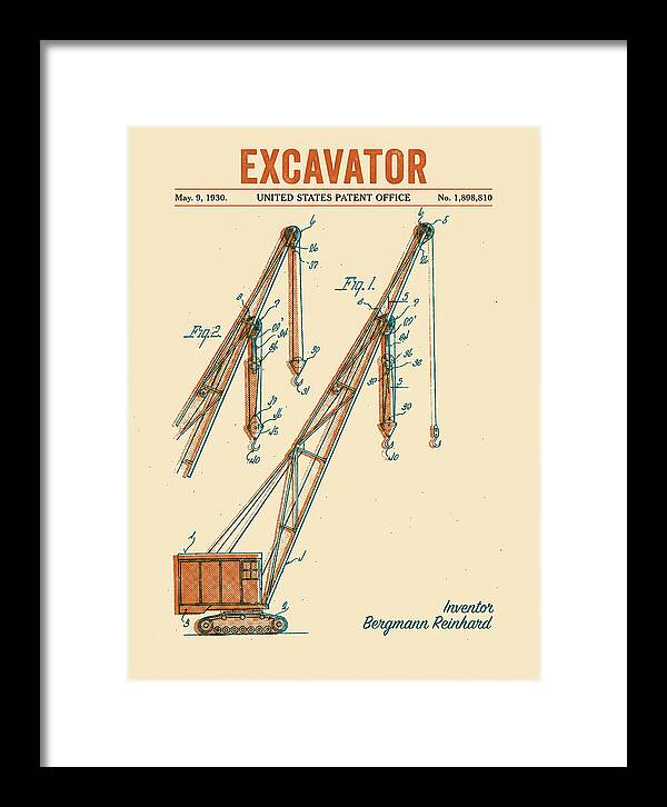 Excavator Crane Retro Patent Us1898810a