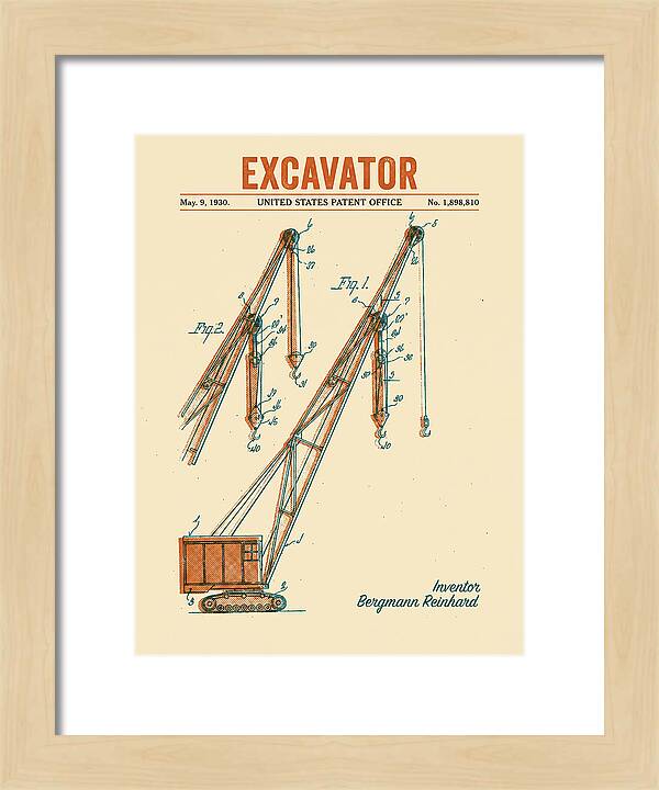 Excavator Crane Retro Patent Us1898810a