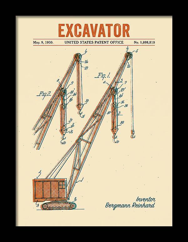 Excavator Crane Retro Patent Us1898810a