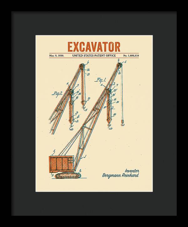 Excavator Crane Retro Patent Us1898810a