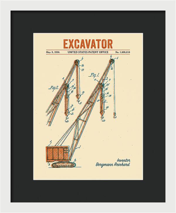 Excavator Crane Retro Patent Us1898810a