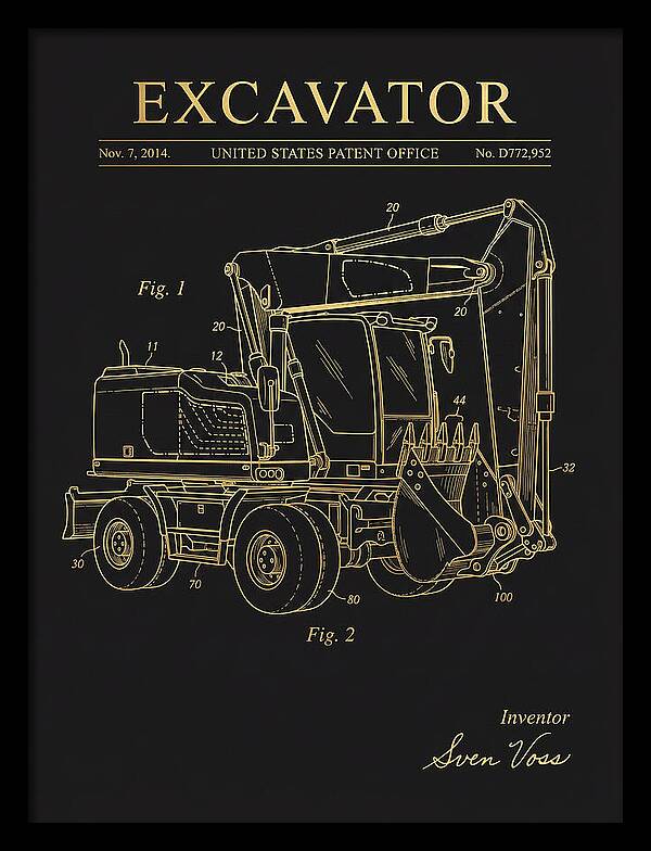 Excavator Gold Patent Usd772952s1