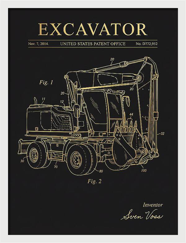 Excavator Gold Patent Usd772952s1
