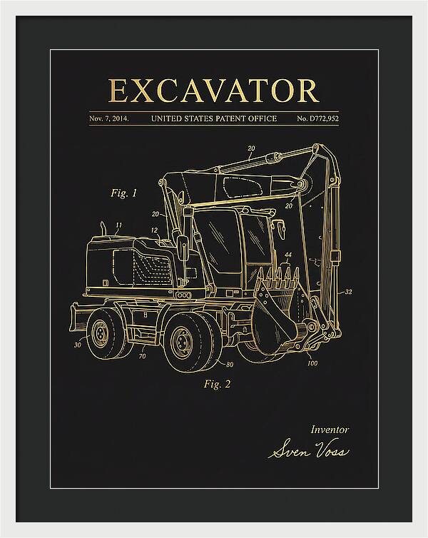 Excavator Gold Patent Usd772952s1