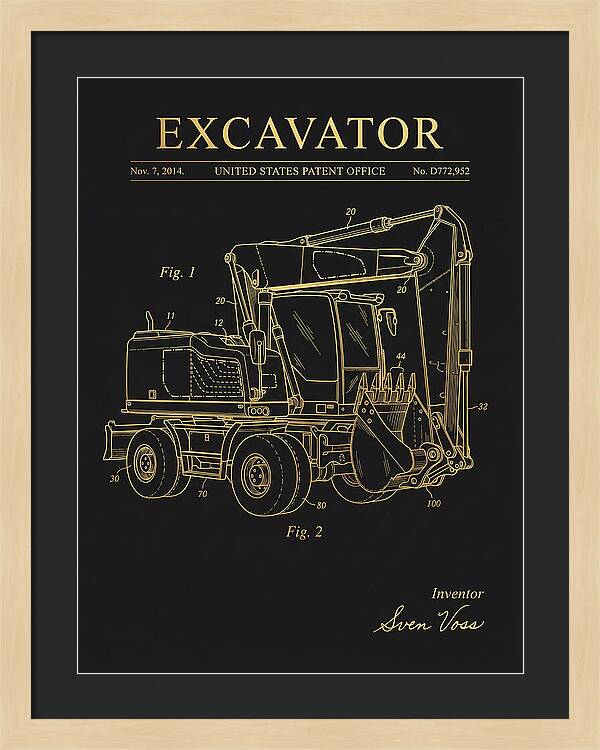 Excavator Gold Patent Usd772952s1