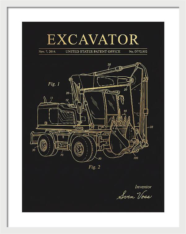 Excavator Gold Patent Usd772952s1