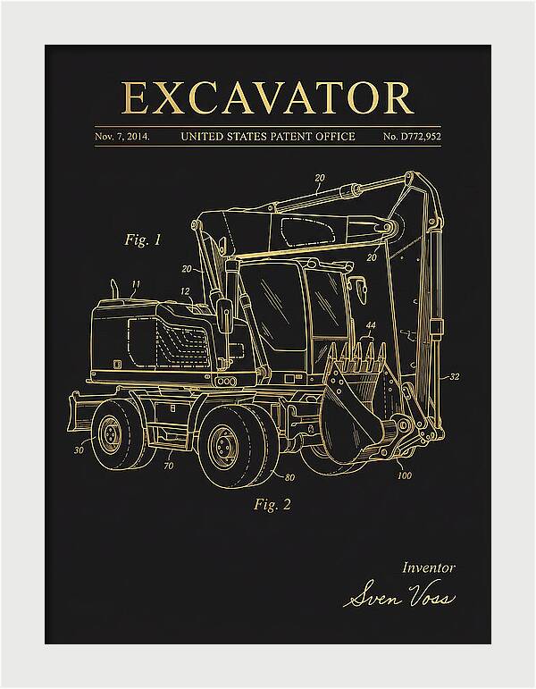 Excavator Gold Patent Usd772952s1