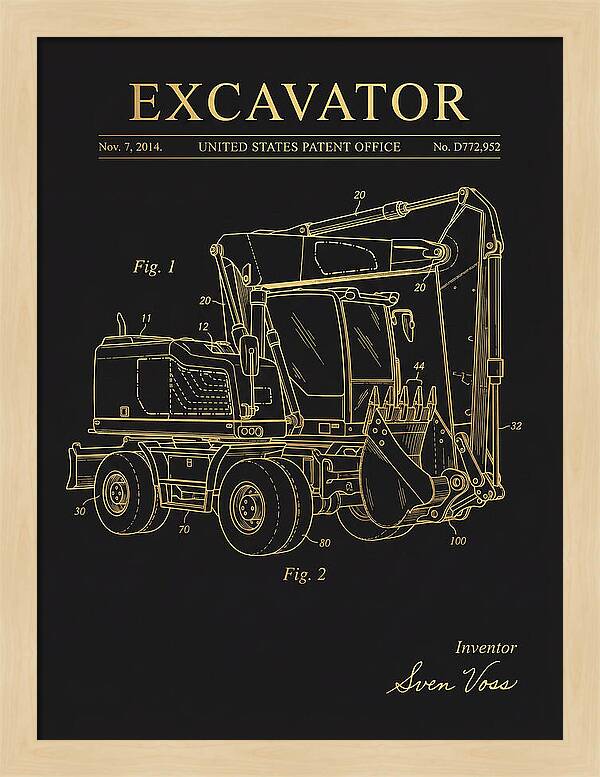 Excavator Gold Patent Usd772952s1