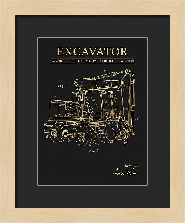 Excavator Gold Patent Usd772952s1