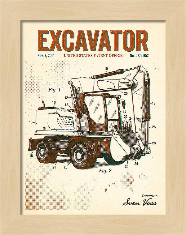 Excavator Retro Patent Usd772952s1